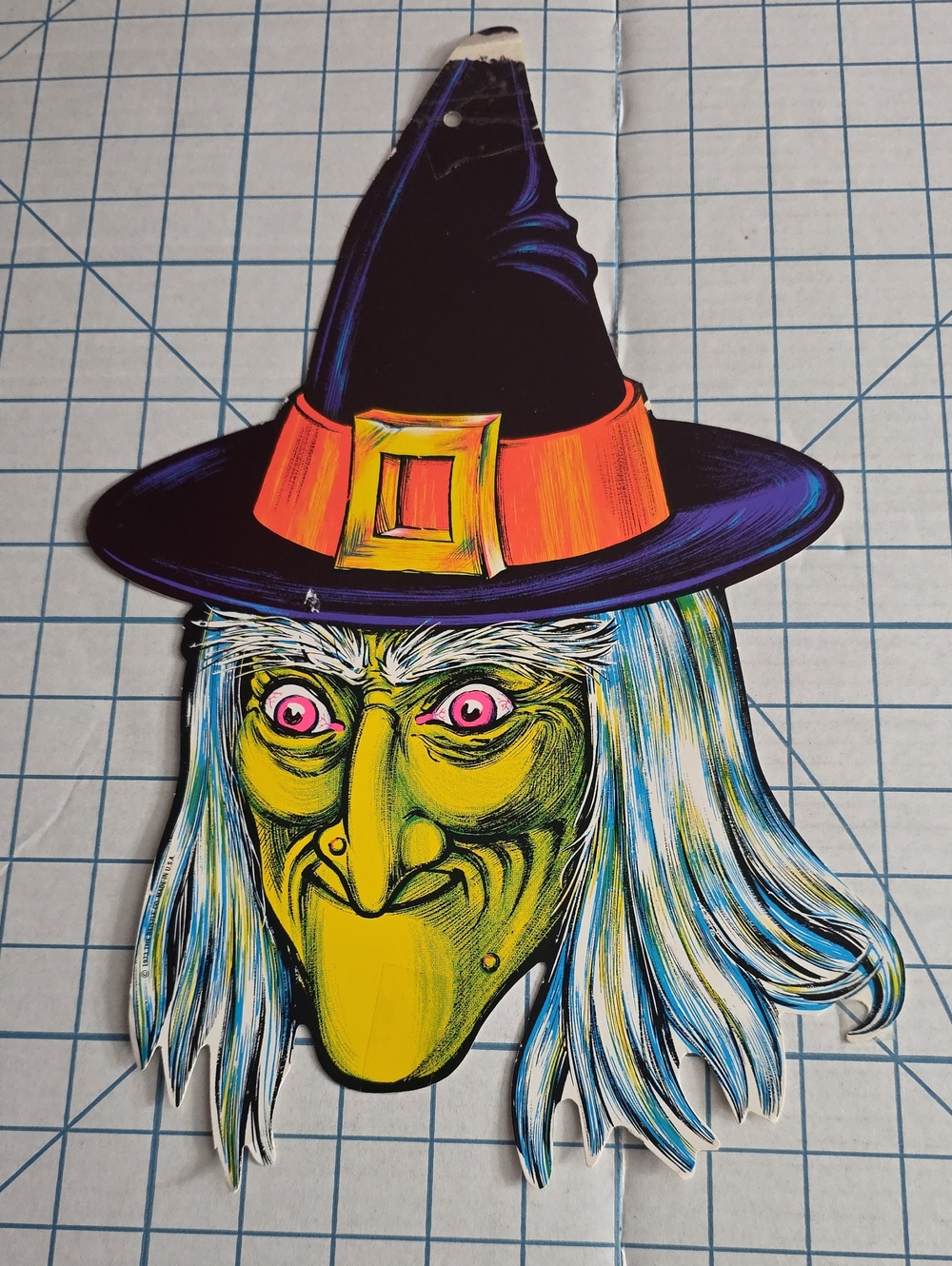 Halloween Witch Wall Hanging Die-cut - Beistle WITCH w/Hat, Vintage